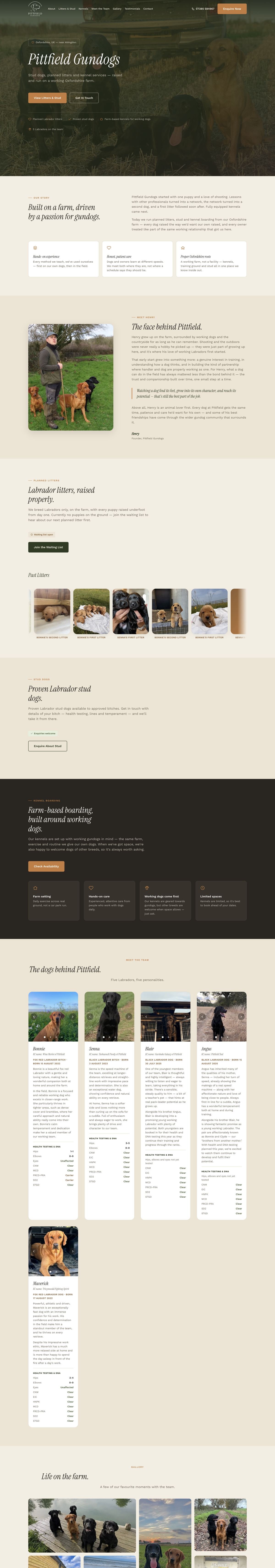 The Pittfield Gundogs website